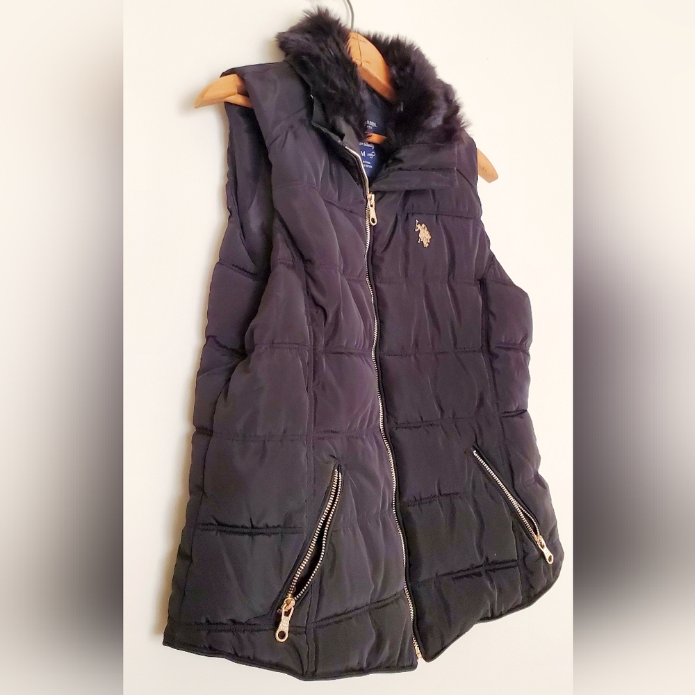 U.S. Polo Association black puffer vest jacket